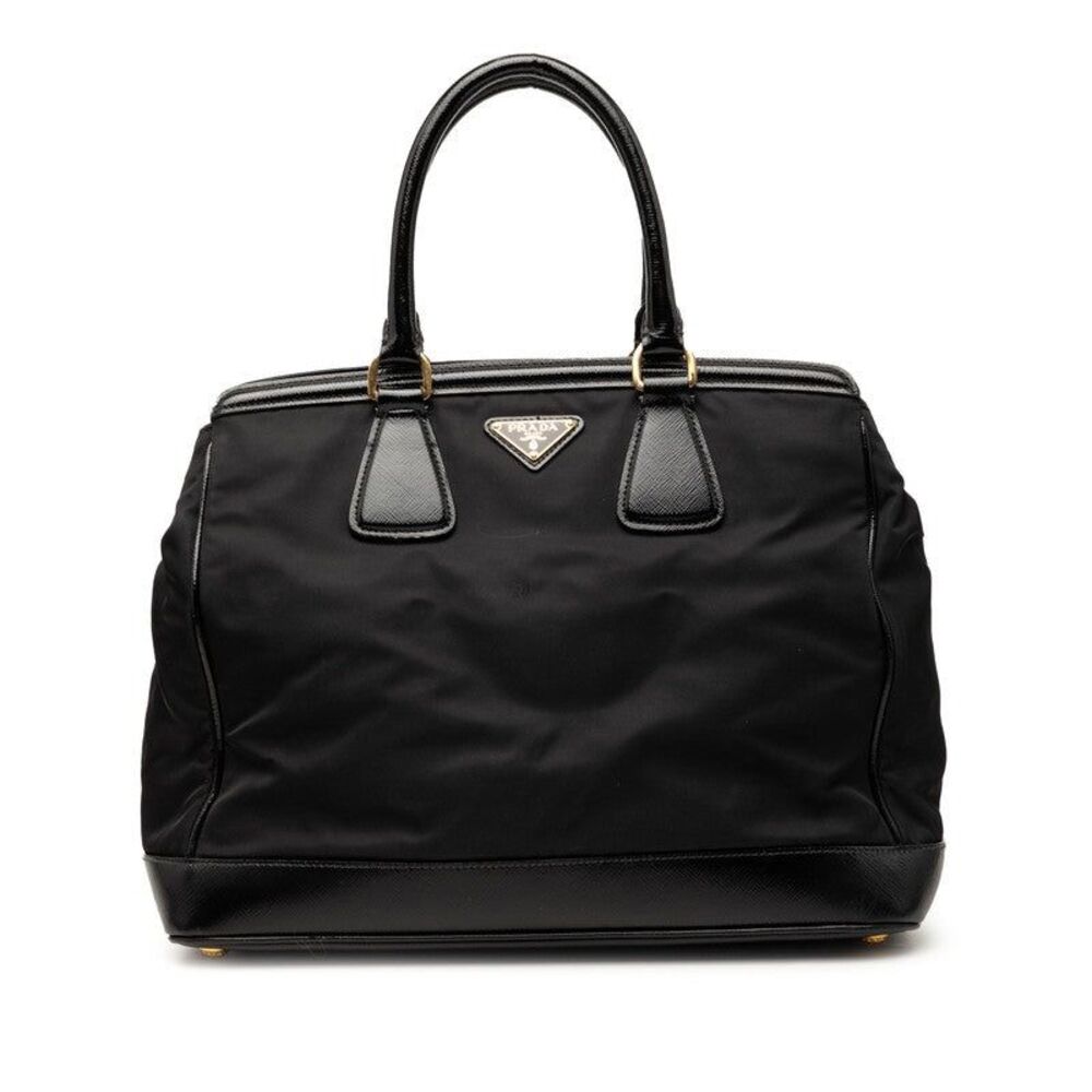 Prada Saffiano Triangle Logo Handbag